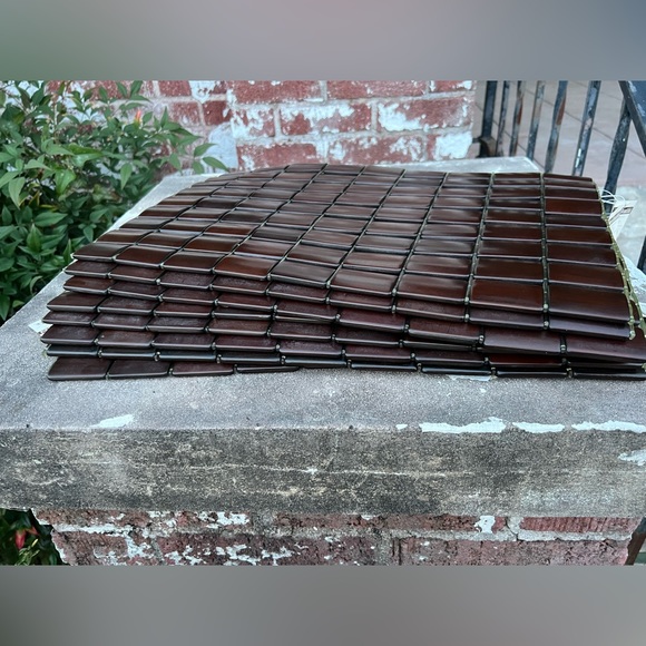 VTG Tile Block Wood Placemat Set Of 4 Dining Room Decor 12" X 18" ECLAIR Quality - Picture 5 of 5